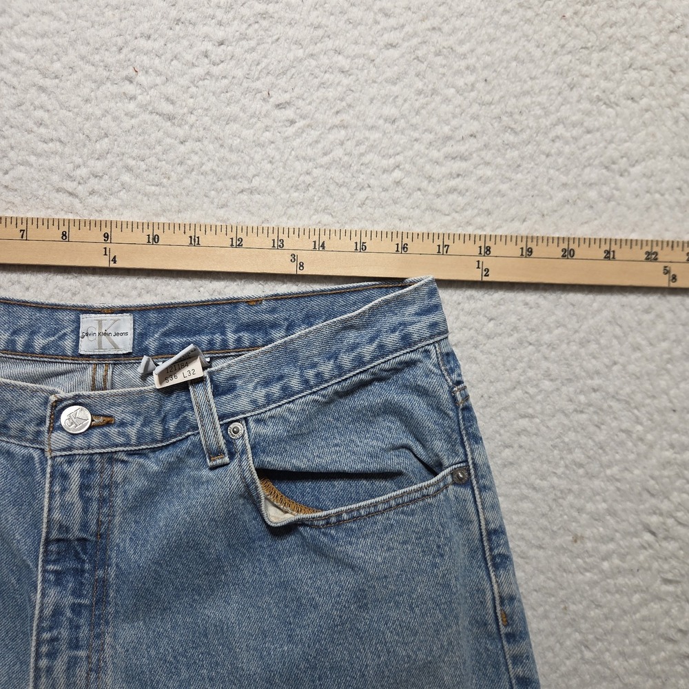 Vintage Calvin Klein Jeans Mens 34x31 Easy Fit Doublestone Light Wash Denim Blue - Picture 4 of 10